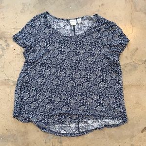 Rachel Zoe Blue Paisley Linen Top 2X